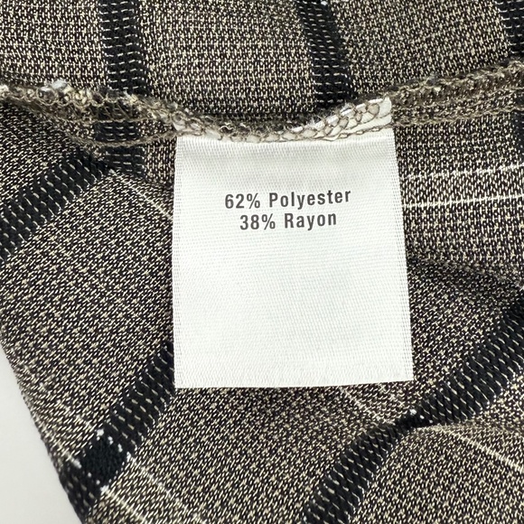 Norm Thompson Dress Women 1X Gray Black Plaid Short Sleeve Maxi Office Pockets - Picture 8 of 13